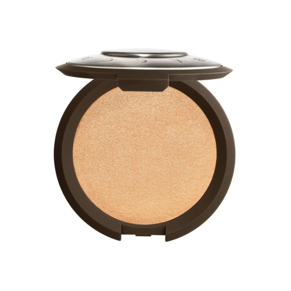 BECCA Pressed Highlighter Champagne Pop + Samples